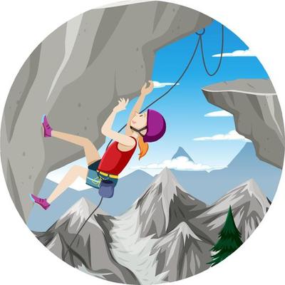 Rock climbing badge isolated