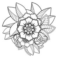 flores en blanco y negro. arte del doodle para colorear libro vector