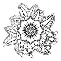 flores en blanco y negro. arte del doodle para colorear libro vector