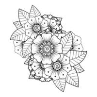 Flowers in black and white. Doodle art for coloring book