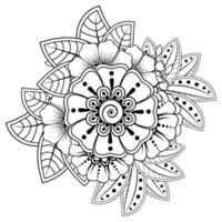 flores en blanco y negro. arte del doodle para colorear libro vector