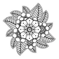 flores en blanco y negro. arte del doodle para colorear libro vector