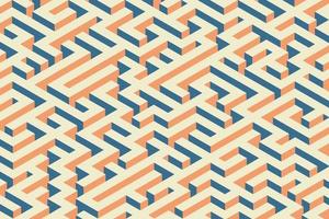 Retro labyrinth background. Isometric endless maze with noiae effect pattern design vector