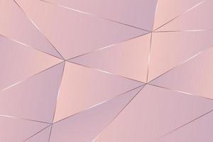 Pastel low poly background texture. Trendy light pink elegant surface with silver lines in minimalist style