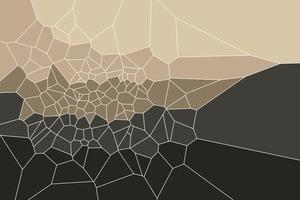 Dark brown and beige geometric mosaic shape illustration. Voronoi diagram pattern blocks abstract vector background design