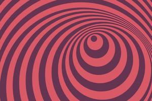 Hypnosis spiral concept, unconscious, chaos, extrasensory perception vector illustration. Color optical illusion stripes background. Red descending pattern design