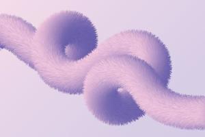 Abstract tender hairy wave illustration. Fluffy gradient liquid shape background vector