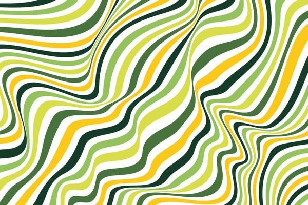 Elegant green and olive wavy stripes vector background. Trendy abstract ripple wave texture. Smooth flowing lines pattern design illustration