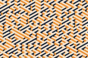 Light yellow and dark blue perspective isometric maze 3d background. Volume retro labyrinth pattern design vector