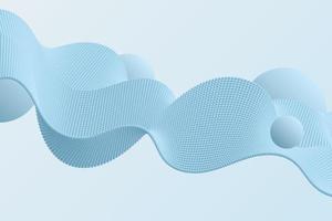 Blue volume decorative dotted wave vector background in abstract style for cards, banners, flyer