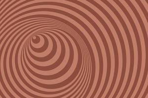 Psychedelic optical illusion. Hypnotic surreal abstract brown background. Retro flat illustration vector