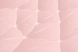 Pastel pink triangle poly vector background. Premium luxury geometric texture. Triangular golden lines with glitter effects