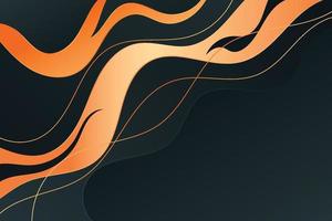 Gold line wave creative design in motion on black background vector