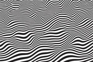 Elegant black and white wavy stripes background. Trendy abstract ripple wave vector texture. Smooth flowing lines pattern design