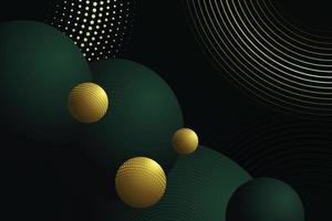 círculos de fondo vectorial verde y dorado para un proyecto web, aplicación, banner, invitación y presentación vector