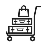 Carrying Luggage Line Icon vector