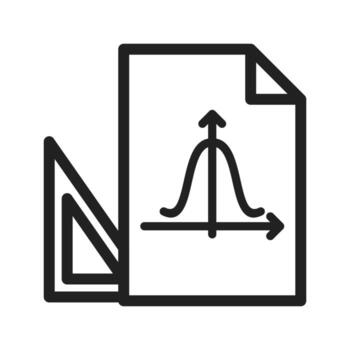 Set Square and Graph Line Icon vector
