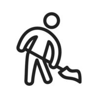 Man Sweeping Floor Line Icon vector