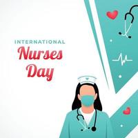 fondo de diseño de feliz día de las enfermeras para el momento de saludo vector