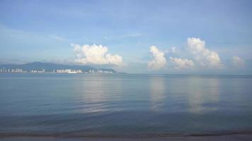 Panning of Penang Island in white cloud video