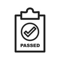 QC Passed Line Icon vector