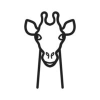 icono de línea de cara de jirafa vector