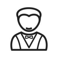 Man as Waiter Line Icon vector