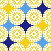 Flower seamless pattern. Azulejo. Bright Portuguese tiles with sun, sea and Mediterranean mood. vector