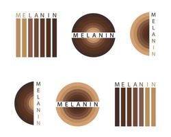 Set with elements and melanin vector