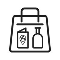 Items in a Bag Line Icon vector