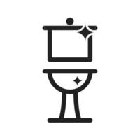 icono de línea de baño limpio vector