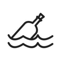 Bottle in Water Line Icon vector