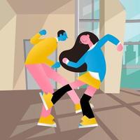 Vector illustration of a couple dancing