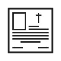 Obituary Line Icon vector