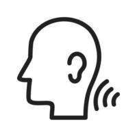 icono de línea de habilidades auditivas vector