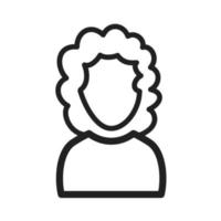 Girl with Curly Hair Line Icon vector