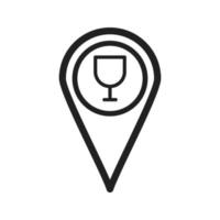 Bar Location Line Icon vector