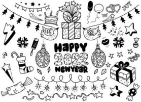 Hand drawn Christmas element collection ,Festive New Year  clipa vector