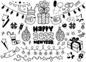 Hand drawn Christmas element collection ,Festive New Year  clipa vector