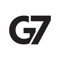 vector de diseño de logotipo g7 aislado sobre fondo blanco.