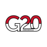 red white color G20 vector isolated on white background.