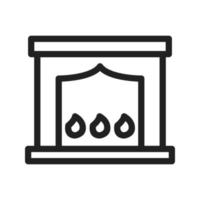 Electric Fireplace Line Icon vector