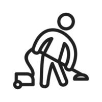 Man Doing Vacuum Line Icon vector