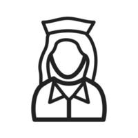 Girl in Nurse Uniform Line Icon vector