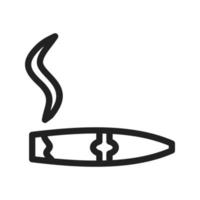 Lit Cigar Line Icon vector