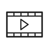 icono de línea de video y animación vector