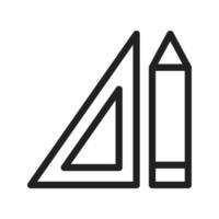 Pencil and Set Square Line Icon vector