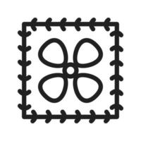 icono de línea de patrón bordado vector