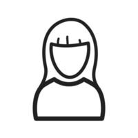 Girl with Bangs Line Icon vector