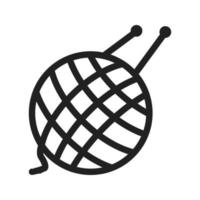 Wool with Needles Line Icon vector